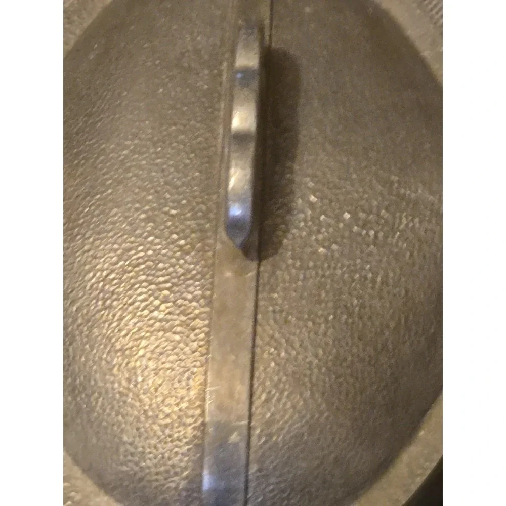 Vintage Guardian Service Ware 2-Qt Triangle Pot w/ Original Metal Hammered Lid
